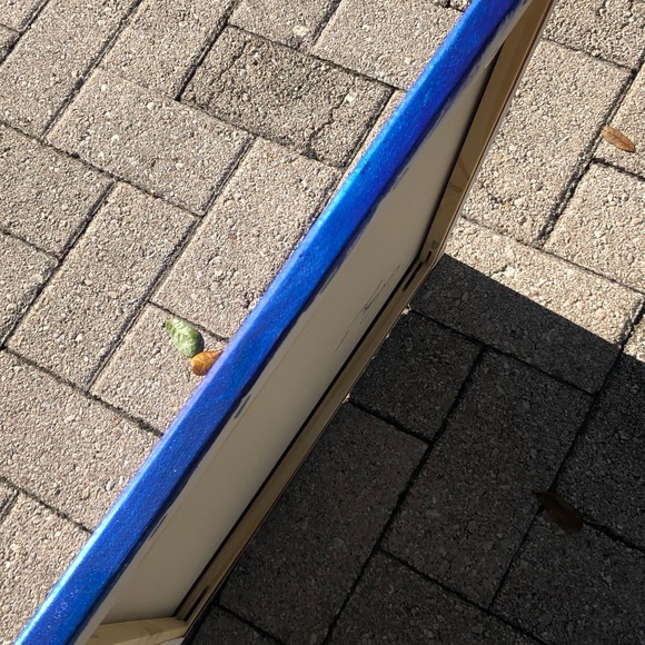 HANDCRAFTED BLUE, PURPLE, SILVER ABSTRACT WAVY ART - Picture 6 of 11